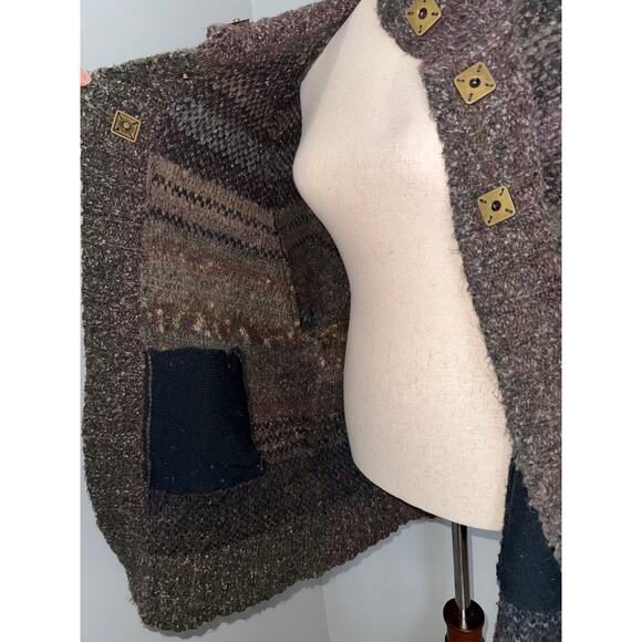 Free People Starlight Shadow Poncho/Cardigan sweater -multicolor - size XS - Picture 5 of 12